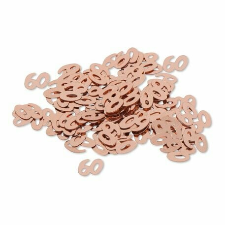 CONFETTIS METAL "60" ROSE GOLD 1CM 17GR