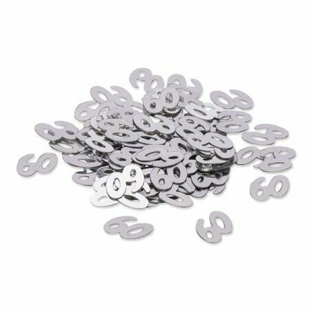 CONFETTIS METAL "60" ARGENT 1CM 17GR