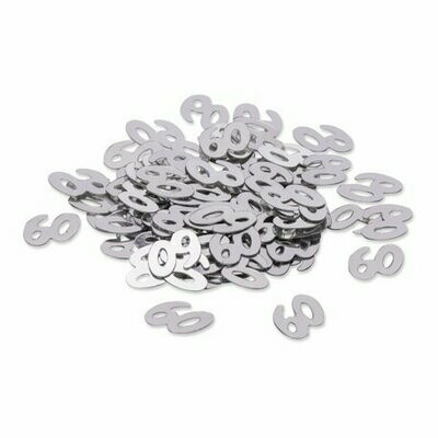 CONFETTIS METAL "60" ARGENT 1CM 17GR