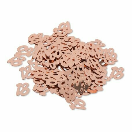 CONFETTIS METAL "18" ROSE GOLD 1CM 17GR