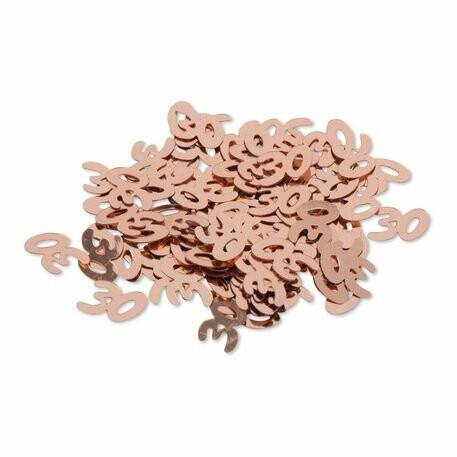 CONFETTIS METAL "30" ROSE GOLD 1CM 17GR
