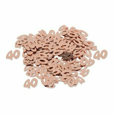 CONFETTIS METAL "40" ROSE GOLD 1CM 17GR