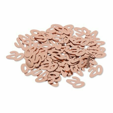 CONFETTIS METAL "20" ROSE GOLD 1CM 17GR