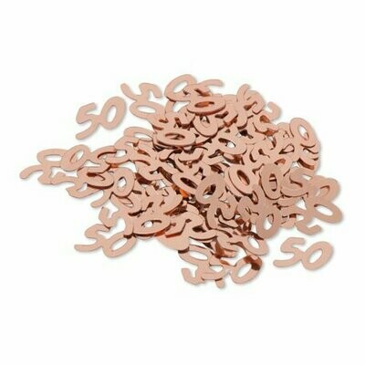 CONFETTIS METAL "50" ROSE GOLD 1CM 17GR