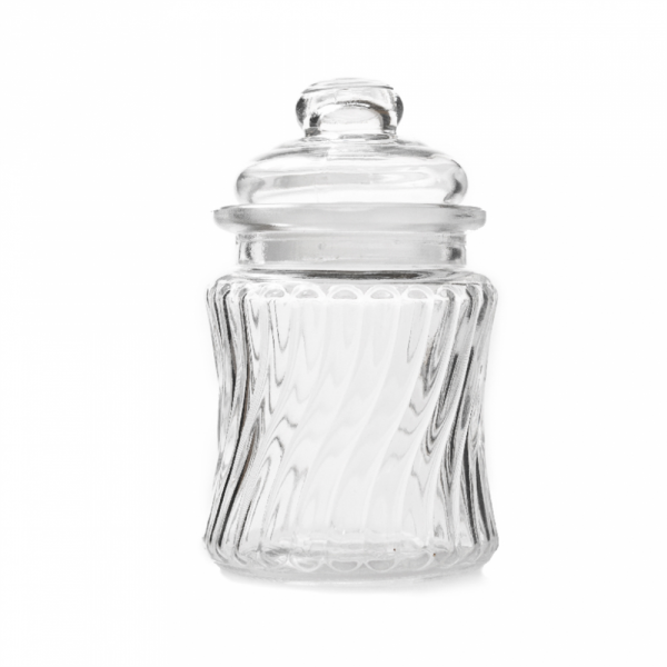 BONBONNIERE CYLINDRIQUE 260ML Ø8x13CM TRANSPARENT VERRE