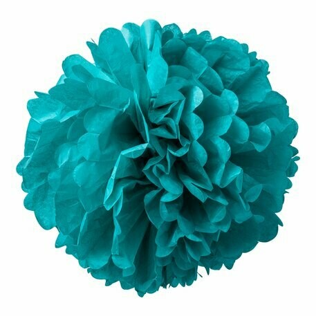 POMPONS PAPIER DE SOIE EMERAUDE 40 ET 50CM (x2)