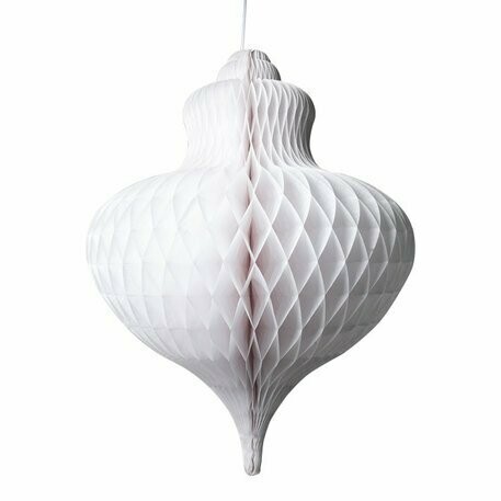 DECORATION GEANTE PAPIER ALVEOLE 74X57CM BLANC