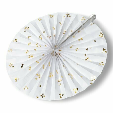 ROSACE TRIANGLE BLANCHE ET OR DIAM 40CM