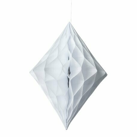LOSANGE ALVEOLE BLANC 30X22CM