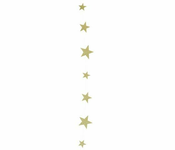 GUIRLANDE D'ETOILES DOREES SCINTILLANTES 5M