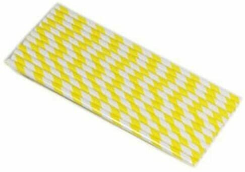PAILLE A RAYURE JAUNE (x24)