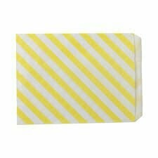SACHET CANDY BAR RAYURES JAUNE 18X13CM (x24)
