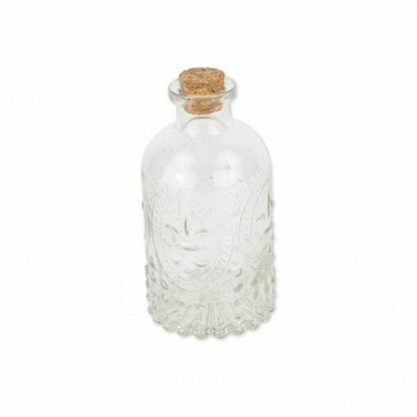 BOUTEILLE VERRE GRAVURE ANCIENNE 13CM BOUCHON LIEGE