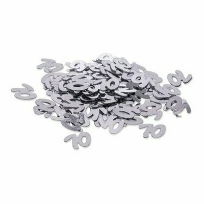 CONFETTIS METAL "70" ARGENT 1CM 17GR