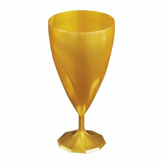 VERRE A VIN 15CL PLASTIQUE OR (x6)
