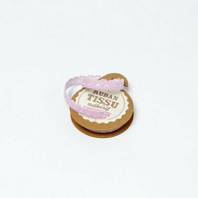 RUBAN DENTELLE ROSE ADHESIVE 1CM X2M