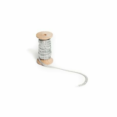 RUBAN VENISE SEQUINS PAILLETTES ARGENT 6MMX5M