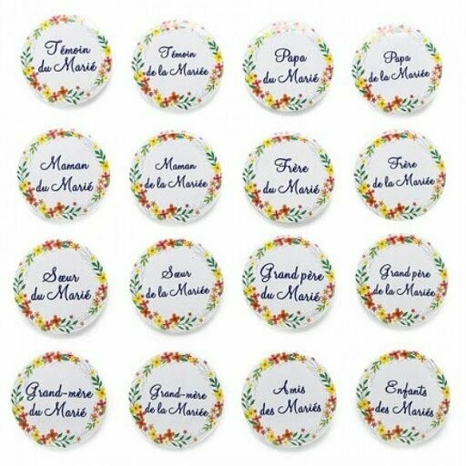 BADGES BUCOLIQUES ASSORTIS (x16)