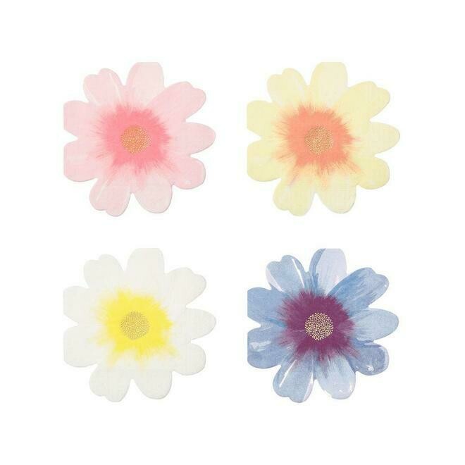 SERVIETTE JARDIN DE FLEURS 4 COULEURS (x16)
