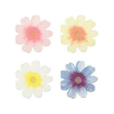 SERVIETTE JARDIN DE FLEURS 4 COULEURS (x16)
