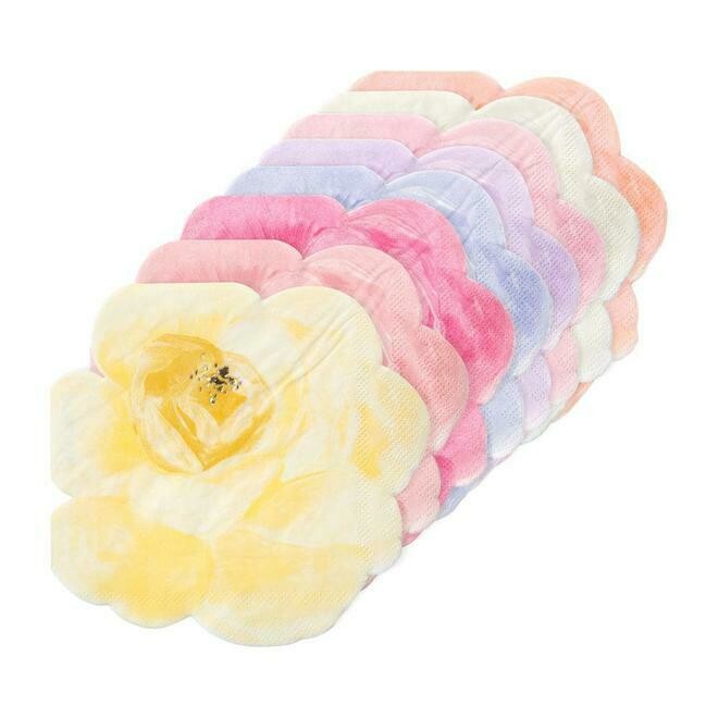 SERVIETTE JARDIN DE ROSES 8 COULEURS (x16)