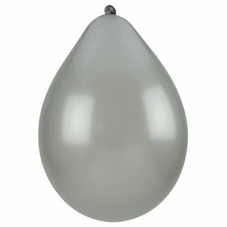 BALLON LATEX NACRE ARGENT 26 CM (x10)
