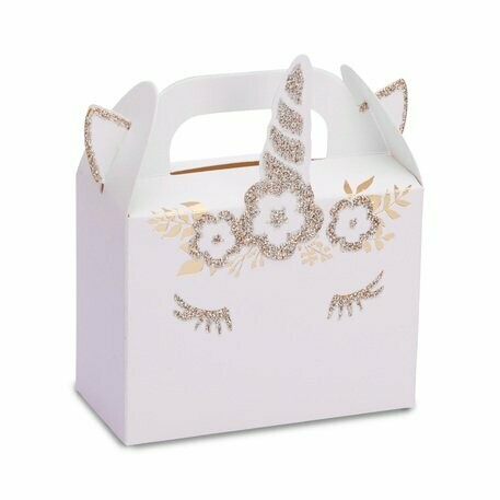CONTENANT LICORNE PAILLETTES ET DORURE CHAMPAGNE 9.5X8X4CM (x8)