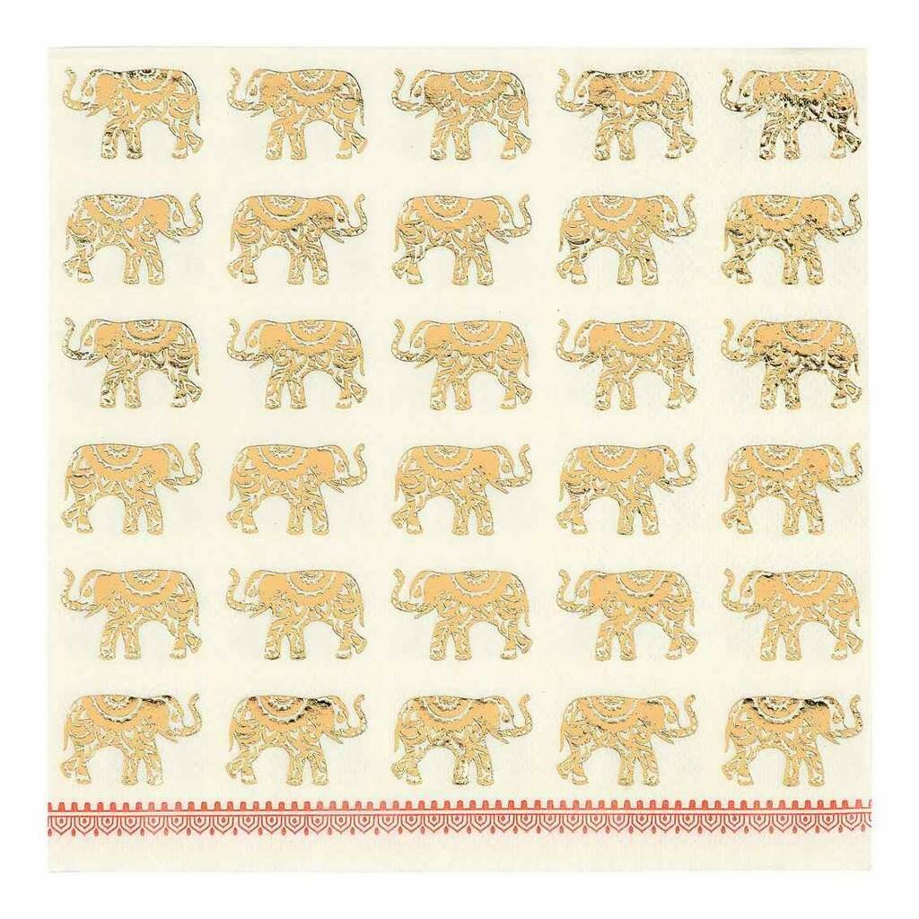 SERVIETTE MOTIF INDIEN DORURE 33X33CM (x16)