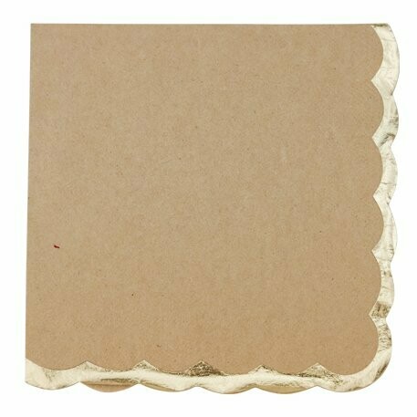 SERVIETTE KRAFT ET OR 2 PLIS 33X33CM (x16)