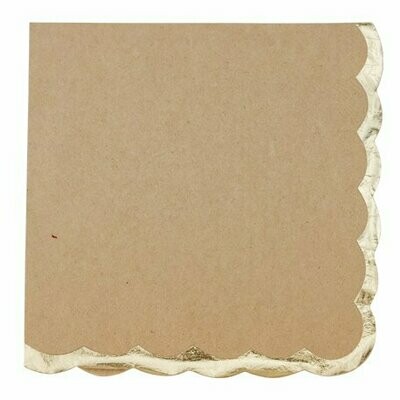 SERVIETTE KRAFT ET OR 2 PLIS 33X33CM (x16)