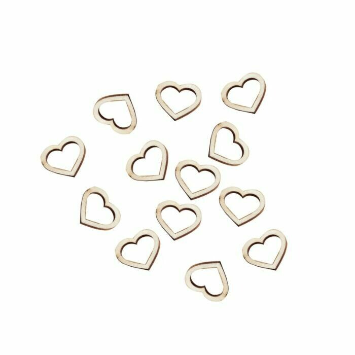 CONFETTIS BOIS COEUR 2CM  (x25)