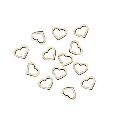 CONFETTIS BOIS COEUR 2CM  (x25)