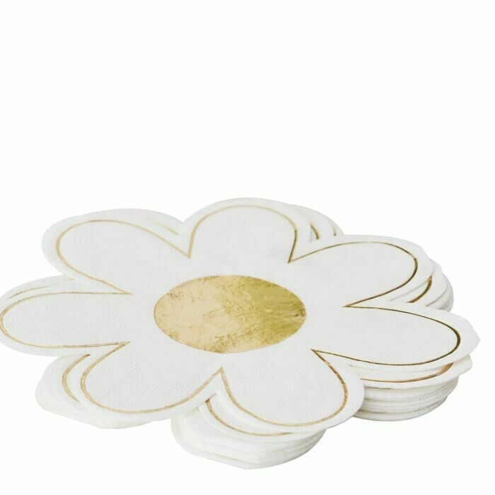SERVIETTE FORME MARGUERITE 16CM (x16)