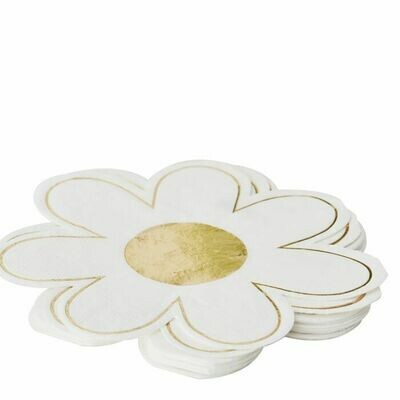 SERVIETTE FORME MARGUERITE 16CM (x16)