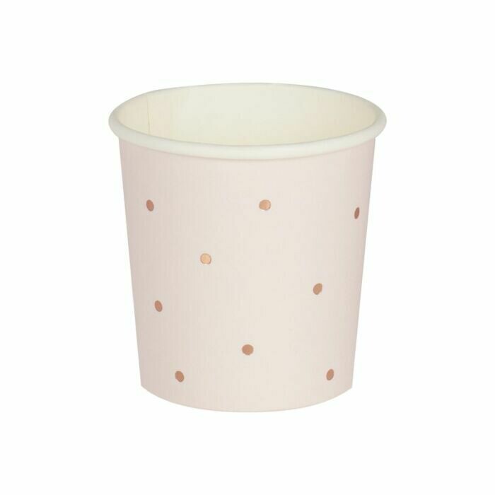 GOBELET A SHOT ROSE A POIS ROSE GOLD 6CM (x10)