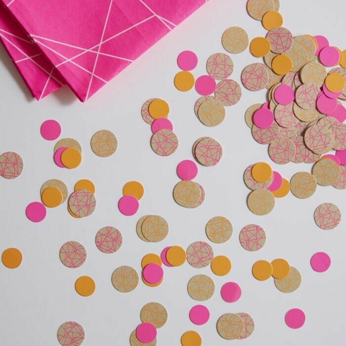 CONFETTIS ROSE NEON ET KRAFT