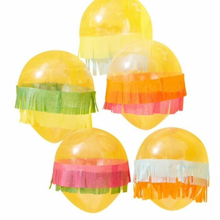 BALLON A FRANGES MULTICOLORES (x5)