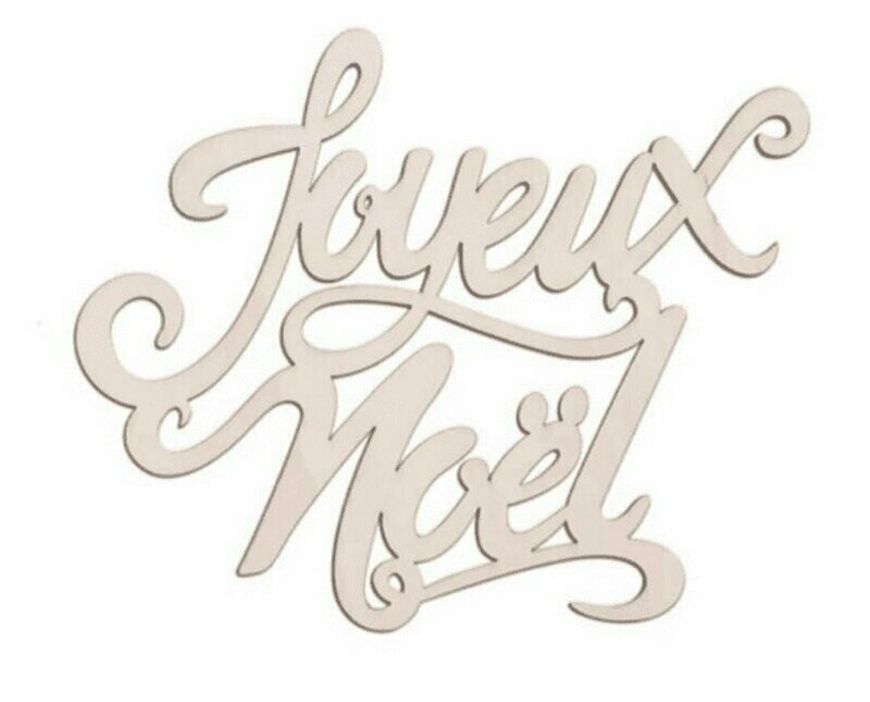 DECO JOYEUX NOEL EN BOIS 19X20CM