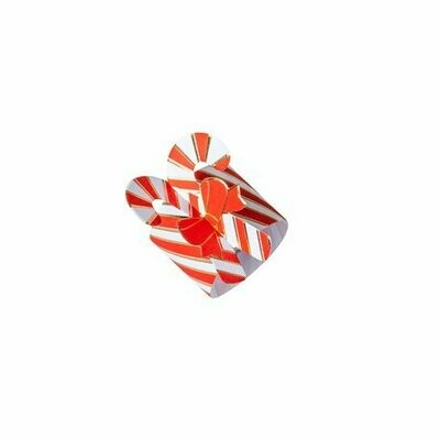 ROND DE SERVIETTE TRADITIONNEL SUCRE D'ORGE ROUGE BLANC OR 22X4CM (x8)