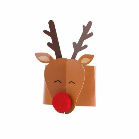 ROND DE SERVIETTE RUDOLPH NEZ POMPON ROUGE 7.6X20.7CM (x8)