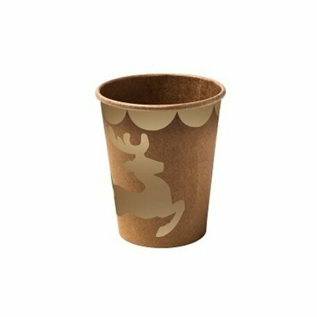 GOBELET KRAFT BICHE FLOQUE OR 255ML (x8)