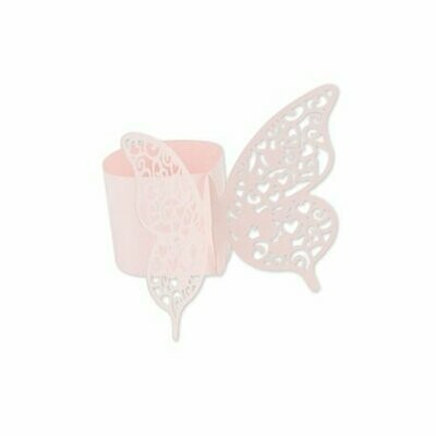 ROND DE SERVIETTE PAPILLON ROSE 27X8CM (x20)