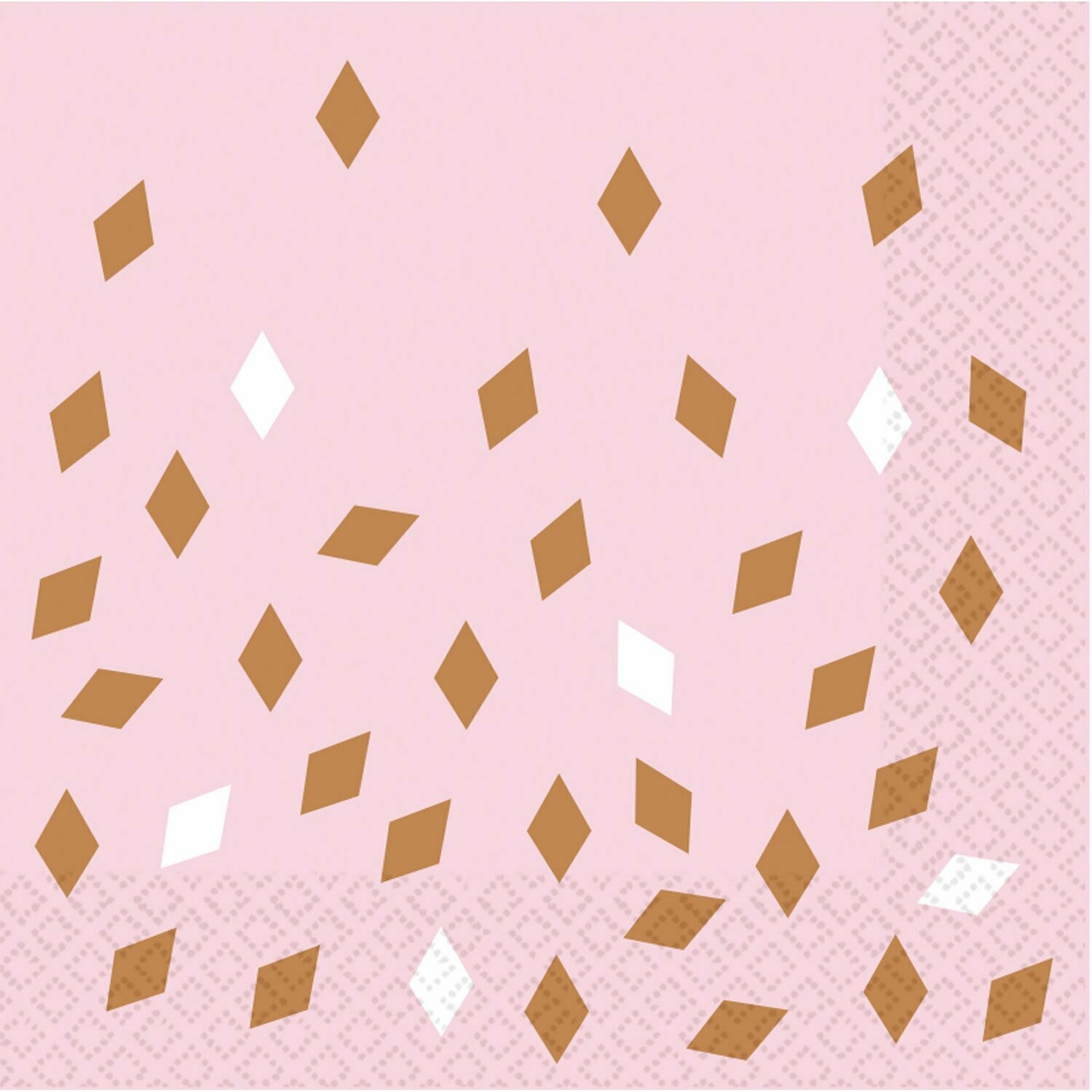 SERVIETTE ROSE CONFETTIS OR 33x33CM (x16)
