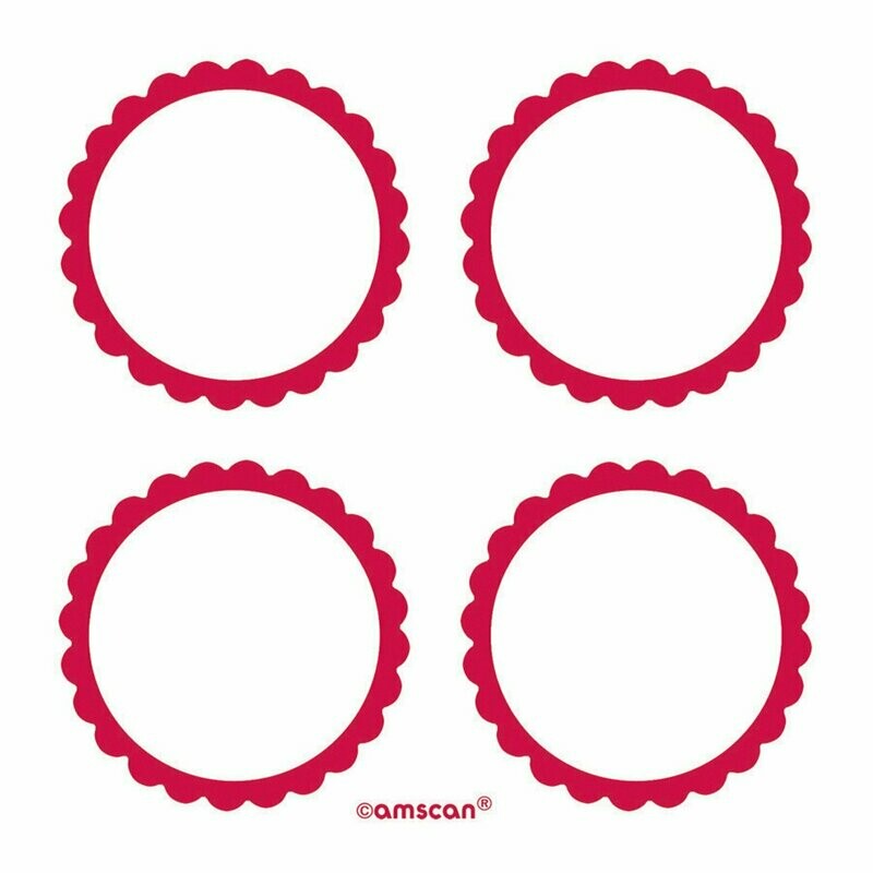 ETIQUETTE CANDY BAR ROUGE 5.1CM (x25))
