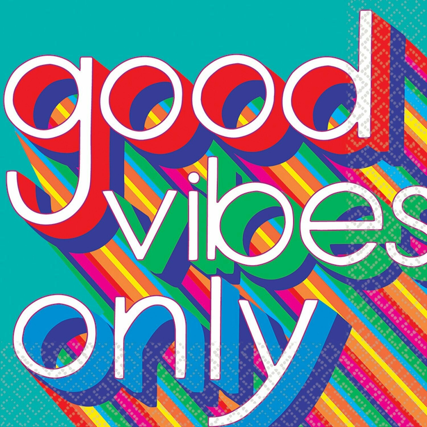 SERVIETTE GOOD VIBES ONLY 33x33CM (x16)