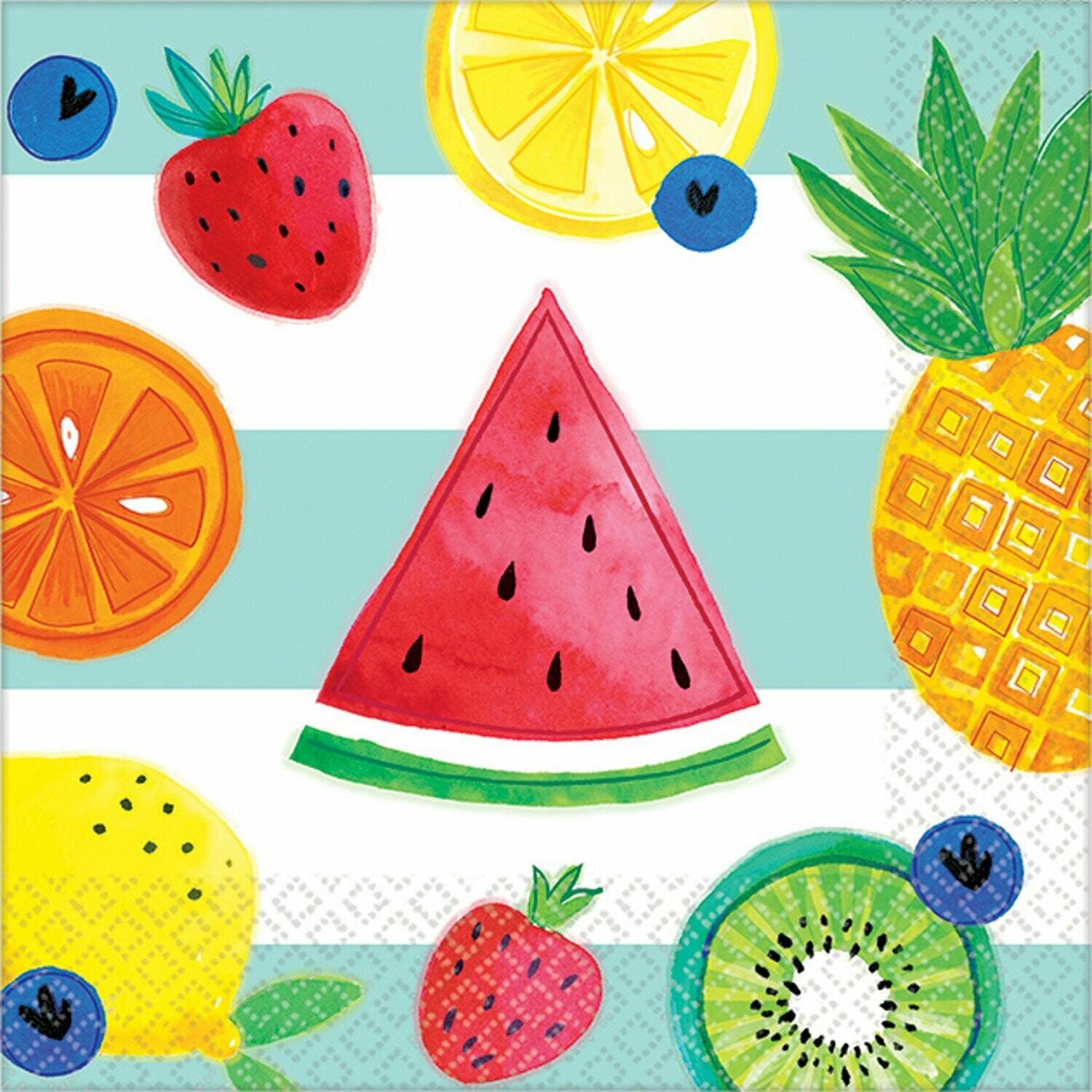 SERVIETTE COCKTAIL FRUITS 25CM (x16)