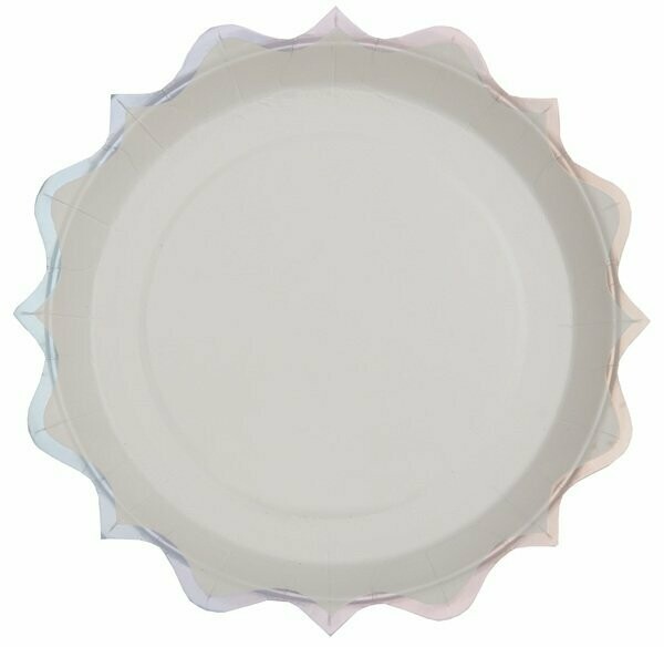 ASSIETTE FESTONNEE BLANCHE LISERE IRISE 22.5CM (x10)