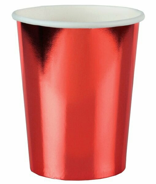 GOBELET ROUGE MÉTALLISÉ 255ML (x10)