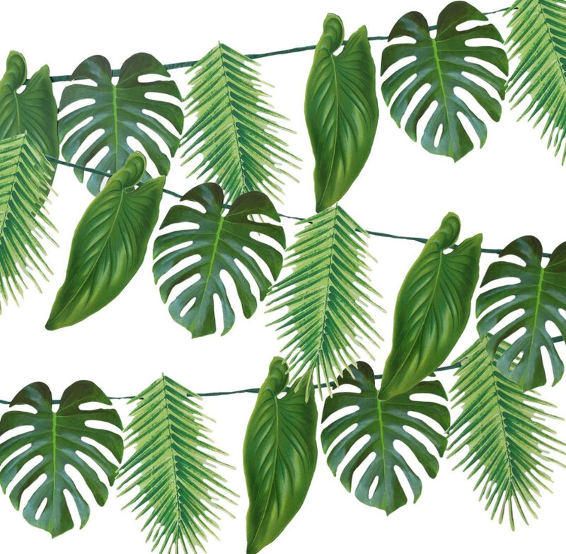 GUIRLANDE FEUILLES TROPICALES 2.60Mx27CM