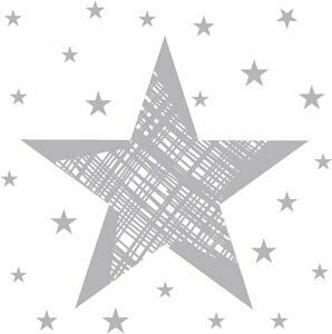 SERVIETTE COCKTAIL SHINING STAR BLANCHE 24x24CM (x20)